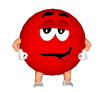 红色M豆品牌IP形象 SU模型下载