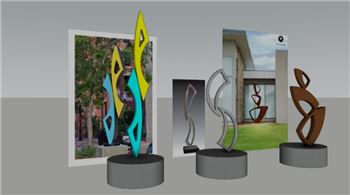 现代艺术抽象雕塑雕塑SU模型 SU模型下载