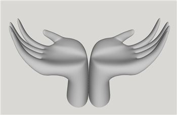 双手抽象艺术雕塑雕塑SU模型 SU模型下载