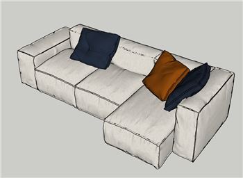 现代模块布艺沙发沙发SU模型 SU模型下载