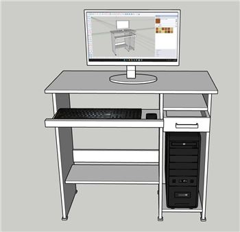 办公家具电脑桌SU模型 SU模型下载