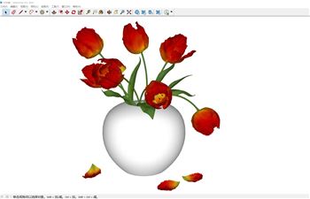郁金香花艺花瓶SU模型 - SU模型免费下载_sketchup模型