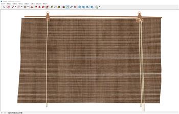 中式卷帘竹帘SU模型 SU模型下载
