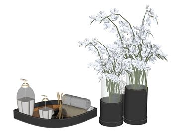 卫浴香薰花艺花瓶摆件装饰SU模型 SU模型下载