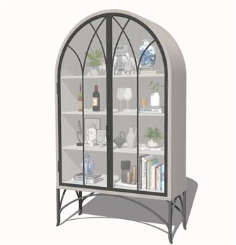 拱形玻璃展示柜餐边柜su模型 SU模型下载