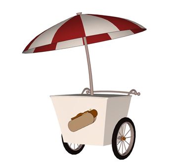 冰淇淋餐车商业SU模型 SU模型下载