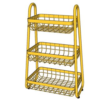 金属收纳置物架装饰SU模型 SU模型下载