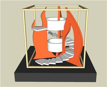 艺术螺旋楼梯雕塑雕塑SU模型 SU模型下载