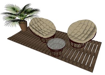 户外休闲椅SU模型 SU模型下载