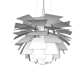 北欧灯具松果灯吊灯SU模型 SU模型下载