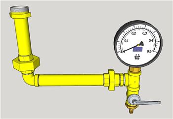 管道阀门压力表机械SU模型 - SU模型免费下载_sketchup模型