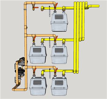 天燃气表管道机械SU模型 - SU模型免费下载_sketchup模型