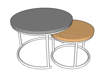 嵌套式茶几SU模型 SU模型下载
