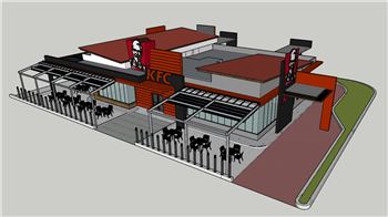 肯德基(KFC)门店建筑模型建筑SU模型 SU模型下载