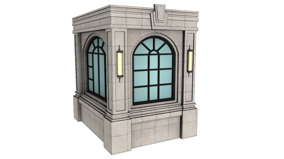 新古典风格岗亭门房建筑SU模型 SU模型下载