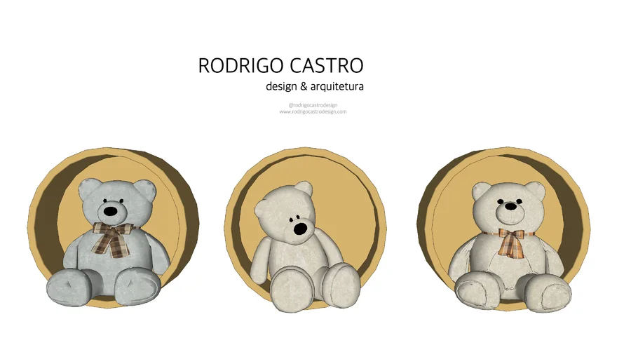 儿童房泰迪熊装饰摆件SU模型 SU模型下载