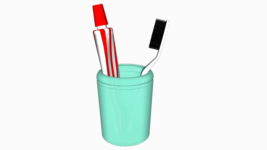 浴室洗漱杯牙刷牙膏SU模型 - SU模型免费下载_sketchup模型