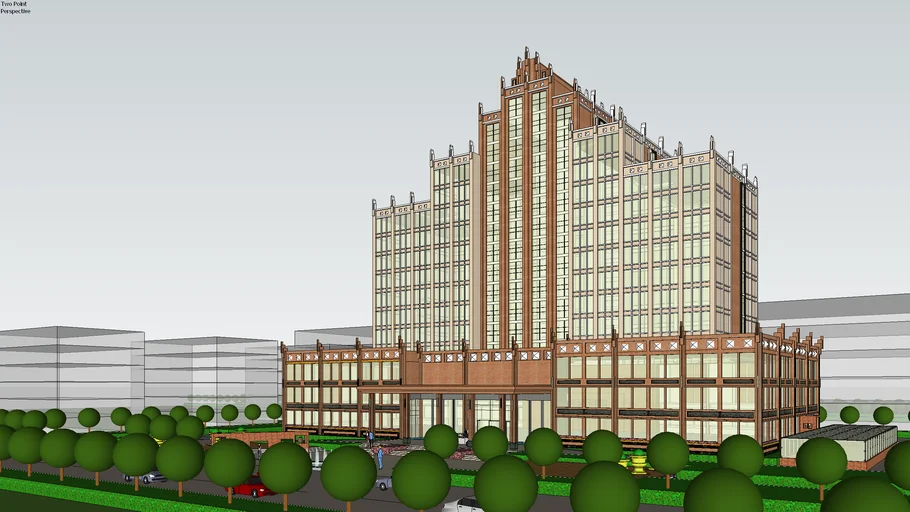 ArtDeco风格高端商务酒店SU模型 - SU模型免费下载_sketchup模型