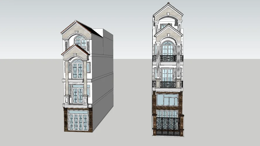 建筑:法式独栋自建房SU模型 SU模型下载