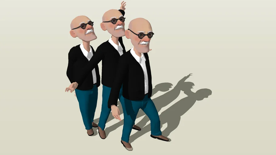 卡通风格老年人物SU模型 - SU模型免费下载_sketchup模型