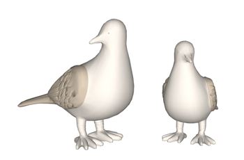 鸽子雕塑摆件SU模型 SU模型下载