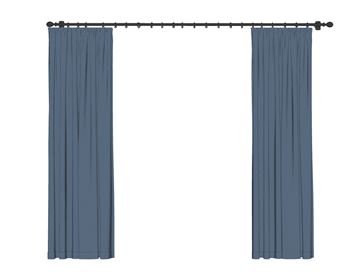 双开落地窗帘SU模型 SU模型下载