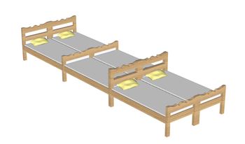 幼儿园实木连体午托床SU模型 - SU模型免费下载_sketchup模型