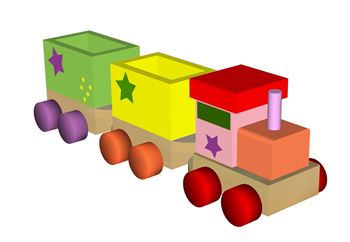 儿童玩具小火车SU模型 SU模型下载