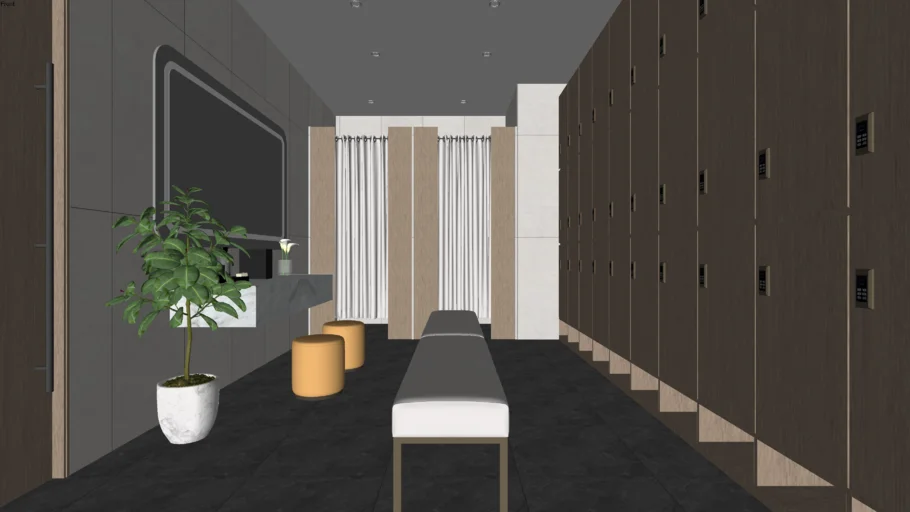 现代轻奢更衣室SU模型 SU模型下载