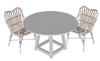 户外休闲藤编桌椅组合SU模型 SU模型下载