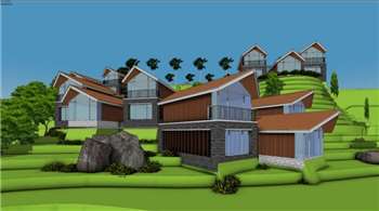 山地度假别墅群SU模型 SU模型下载