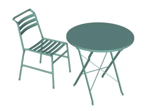 法式户外铁艺桌椅组合SU模型 - SU模型免费下载_sketchup模型