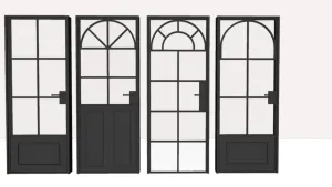 法式复古玻璃门四件套SU模型 SU模型下载