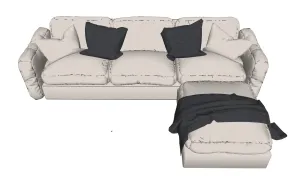 L型布艺沙发SU模型 SU模型下载