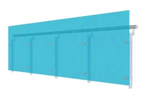 侧装扶手玻璃栏杆SU模型 SU模型下载
