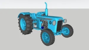 复古农用拖拉机SU模型 - SU模型免费下载_sketchup模型