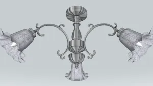 欧式复古三头吊灯SU模型 SU模型下载