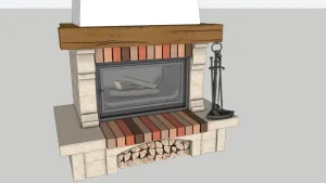 美式乡村壁炉SU模型 - SU模型免费下载_sketchup模型
