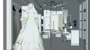 婚纱店试纱间及化妆区SU模型 SU模型下载