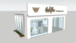 婚纱店门头及室内展示区SU模型 - SU模型免费下载_sketchup模型
