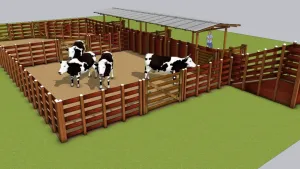 农场牛舍围栏SU模型 - SU模型免费下载_sketchup模型