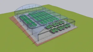 智能温室大棚水培系统SU模型 SU模型下载