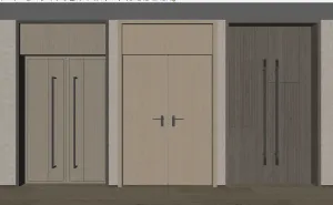 双开入户门别墅大门SU模型 SU模型下载