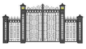 欧式铁艺别墅大门SU模型 SU模型下载