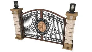 新中式铁艺别墅大门SU模型 SU模型下载