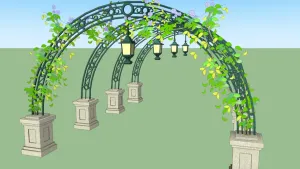 欧式铁艺花架拱门SU模型 SU模型下载