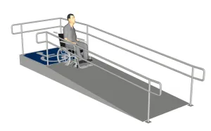 残疾人坡道无障碍坡道轮椅人物SU模型 SU模型下载
