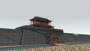 古城门及城墙SU模型 SU模型下载