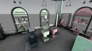 孟菲斯风格文创商店SU模型 SU模型下载