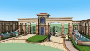 欧式社区主入口大门SU模型 SU模型下载